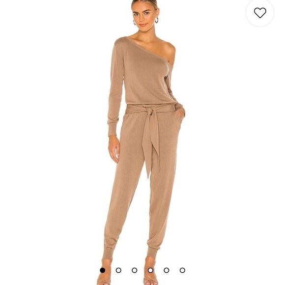 MAJORELLE Tan One-Shoulder Jumpsuit - Picture 1 of 14